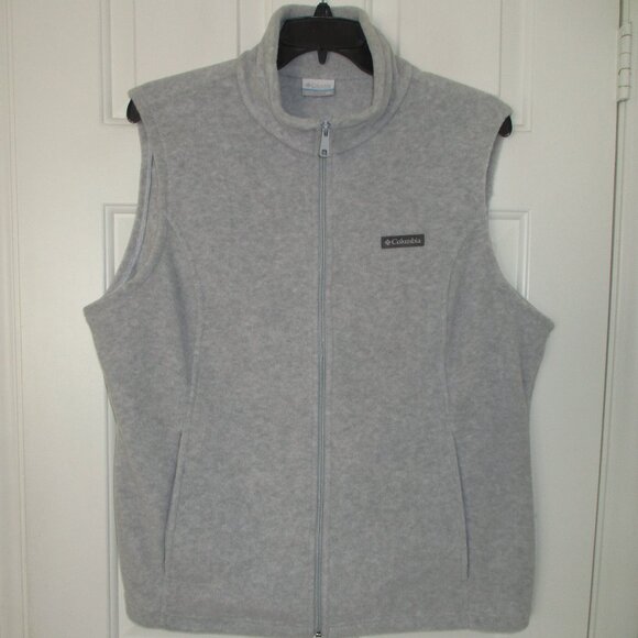 Columbia Womens Sleeveless Full Zip Lt. Gray Fleece Vest NWOT - Size XXL - Picture 1 of 2